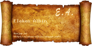 Elekes Albin névjegykártya